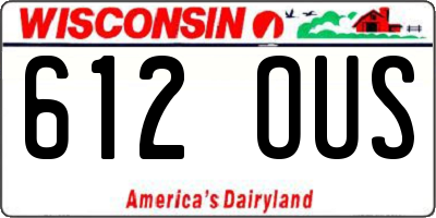 WI license plate 612OUS