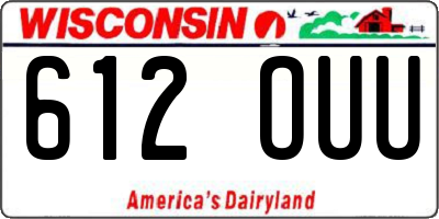 WI license plate 612OUU