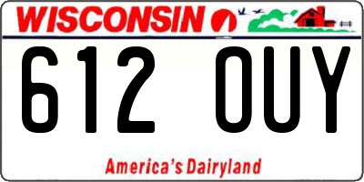 WI license plate 612OUY