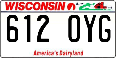 WI license plate 612OYG