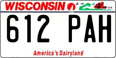 WI license plate 612PAH