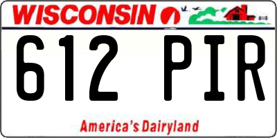 WI license plate 612PIR
