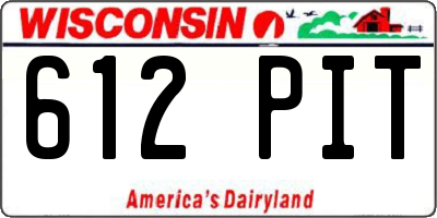 WI license plate 612PIT
