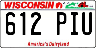 WI license plate 612PIU