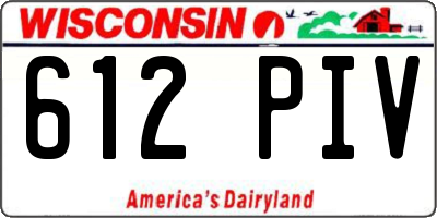 WI license plate 612PIV
