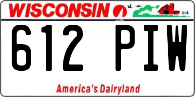 WI license plate 612PIW