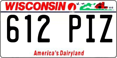 WI license plate 612PIZ