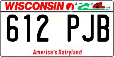 WI license plate 612PJB