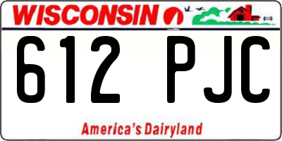 WI license plate 612PJC