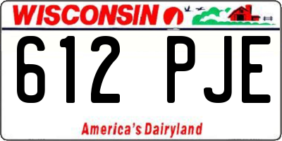 WI license plate 612PJE