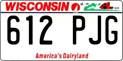 WI license plate 612PJG