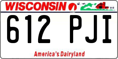 WI license plate 612PJI