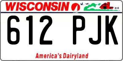 WI license plate 612PJK