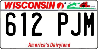 WI license plate 612PJM