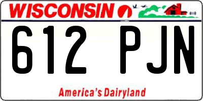 WI license plate 612PJN
