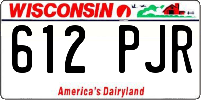 WI license plate 612PJR