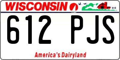 WI license plate 612PJS