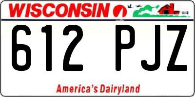 WI license plate 612PJZ
