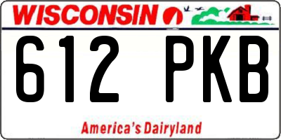 WI license plate 612PKB