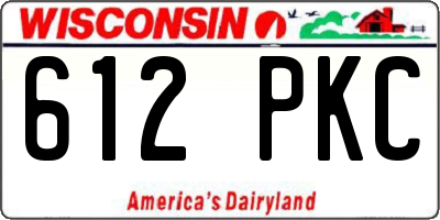 WI license plate 612PKC