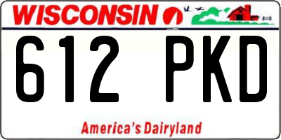 WI license plate 612PKD