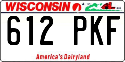 WI license plate 612PKF