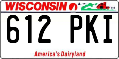 WI license plate 612PKI