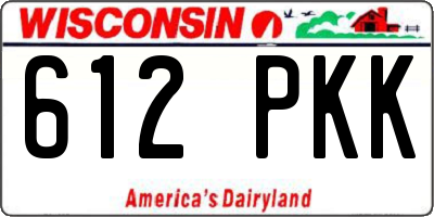 WI license plate 612PKK