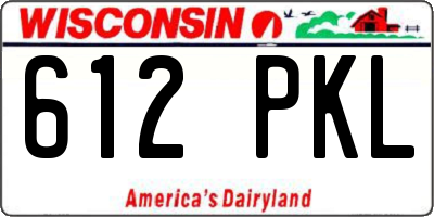 WI license plate 612PKL