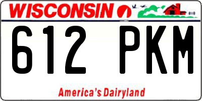 WI license plate 612PKM