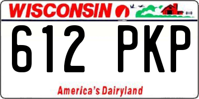 WI license plate 612PKP