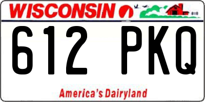 WI license plate 612PKQ