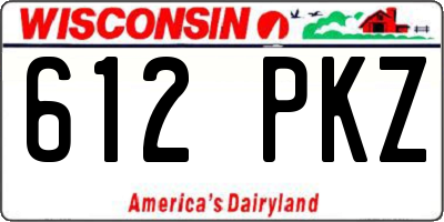 WI license plate 612PKZ