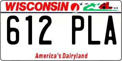 WI license plate 612PLA