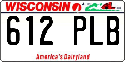 WI license plate 612PLB
