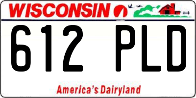 WI license plate 612PLD