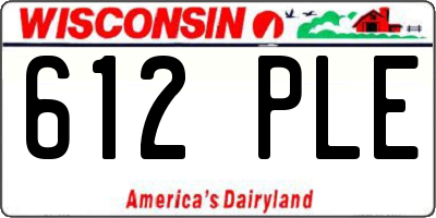 WI license plate 612PLE