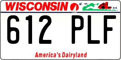 WI license plate 612PLF