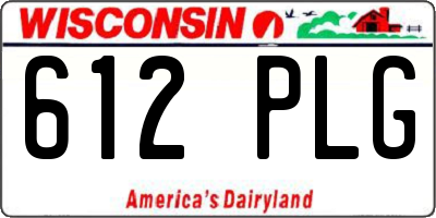 WI license plate 612PLG