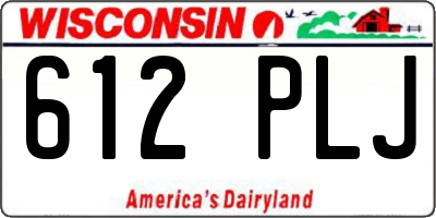 WI license plate 612PLJ