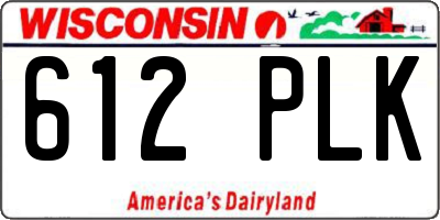 WI license plate 612PLK