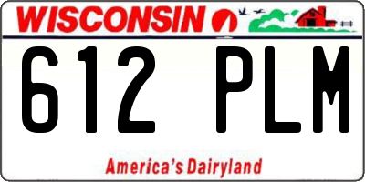 WI license plate 612PLM
