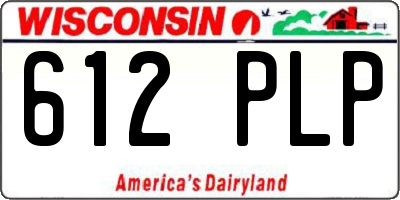 WI license plate 612PLP