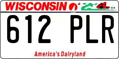 WI license plate 612PLR