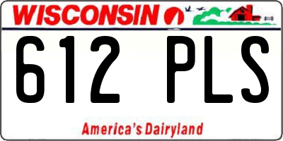 WI license plate 612PLS