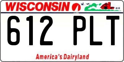 WI license plate 612PLT