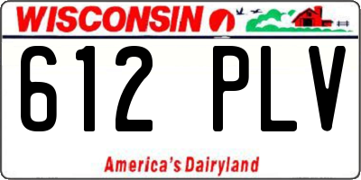 WI license plate 612PLV