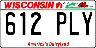 WI license plate 612PLY