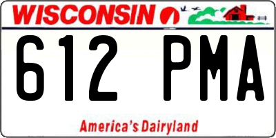 WI license plate 612PMA