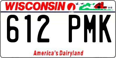 WI license plate 612PMK